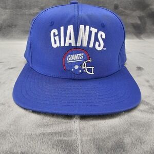 Vintage New York Giants NFL Snapback Hat Blue Embroidered Helmet Logo Cap